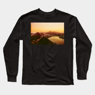 Rio de Janeiro Skyline With Christ the Redeemer Shot on Film Long Sleeve T-Shirt